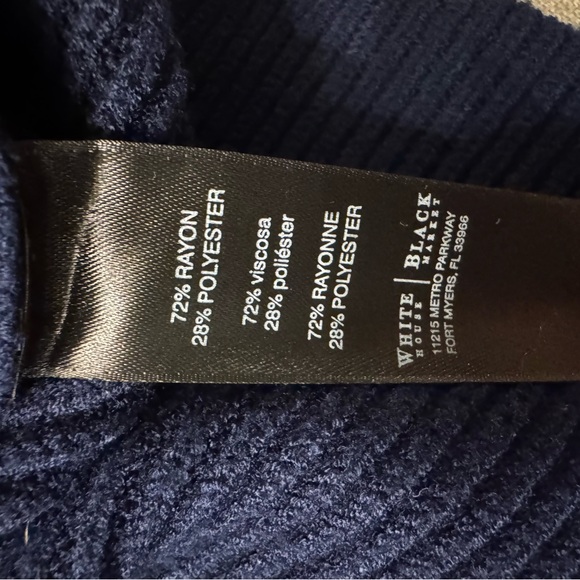 White House Black Market Midnight Blue Knit Top Size Extra Small - Picture 5 of 6